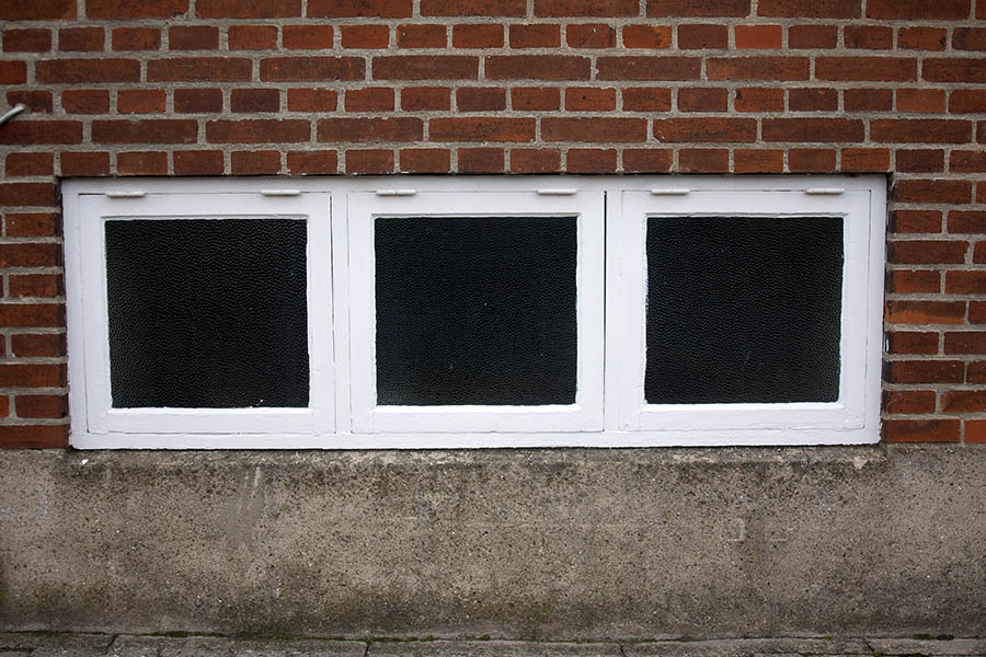 Photo 02124: White cellar window with three frames