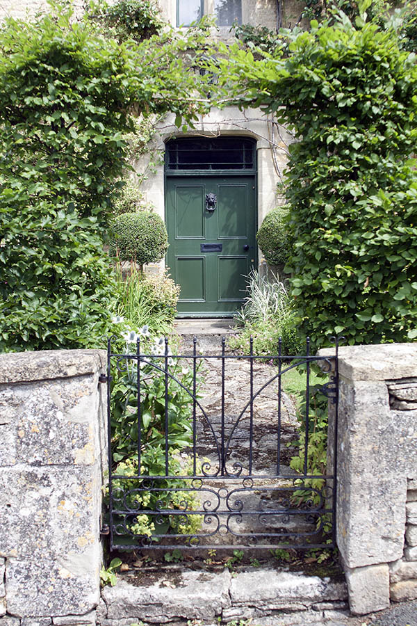 Photo 06685: Wide, panelled, green door with top window
