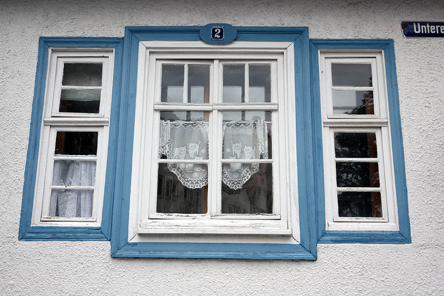 Photo 12112: Combined, blue and white window with six frames and 18 panes