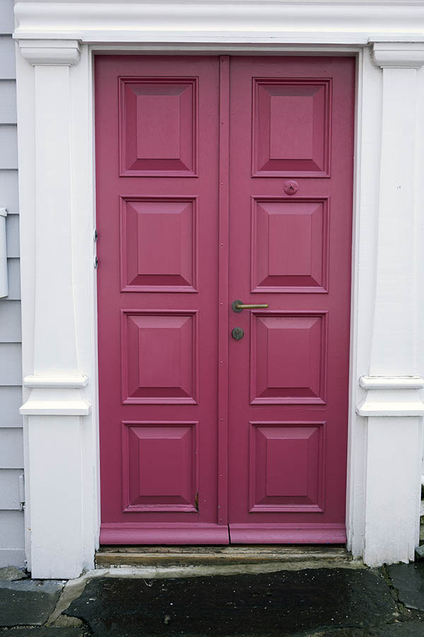 Photo 16683: Panelled, purple double door
