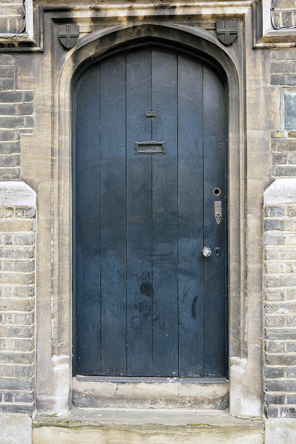Photo 18848: Formed, teal door of boards