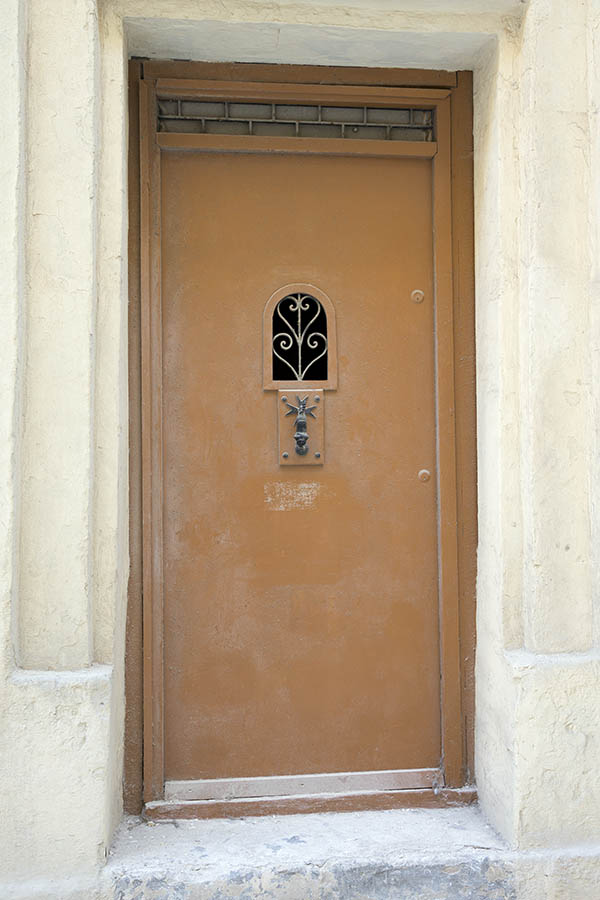 Photo 24041: Yellow plate door with top window and door light