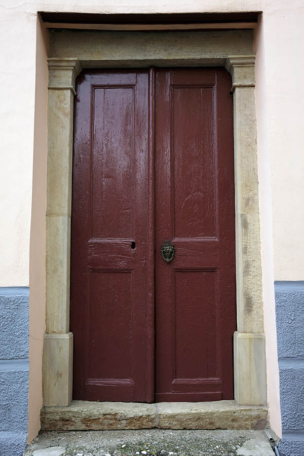 Photo 26720: Brown, panelled double door