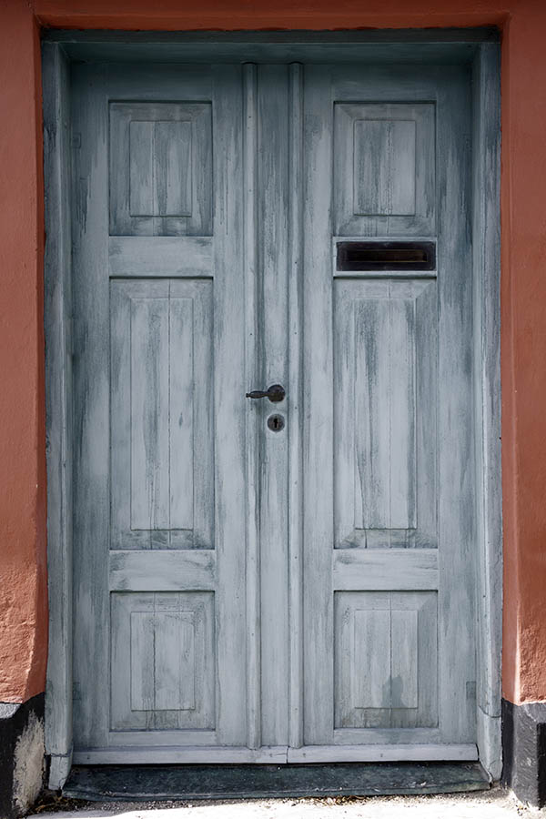 Photo 27319: Teal, panelled, double door