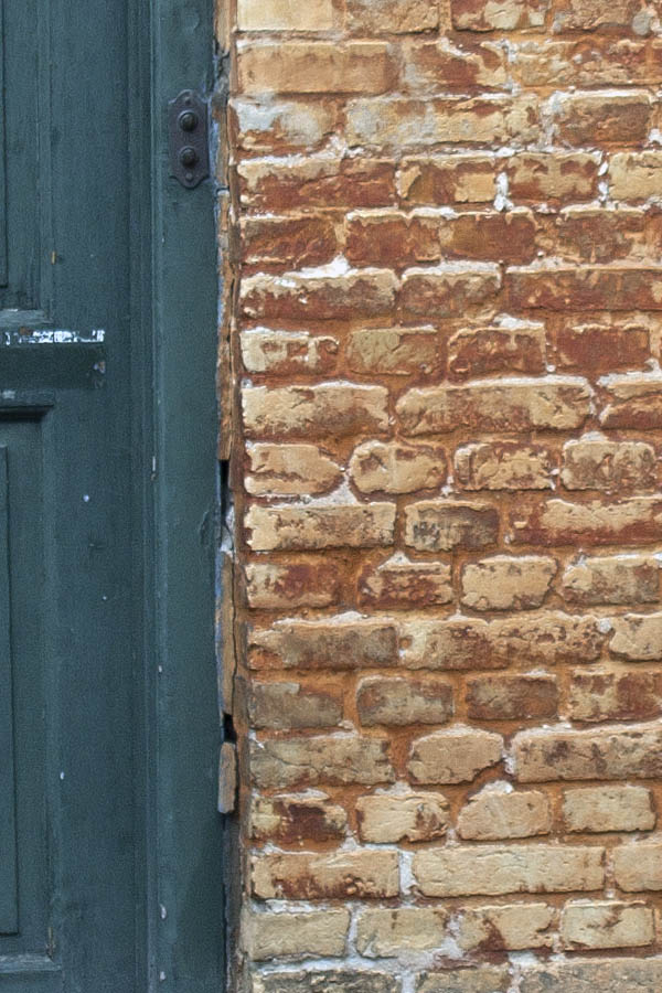 Photo 01309: Panelled, teal door and Dannebrog window