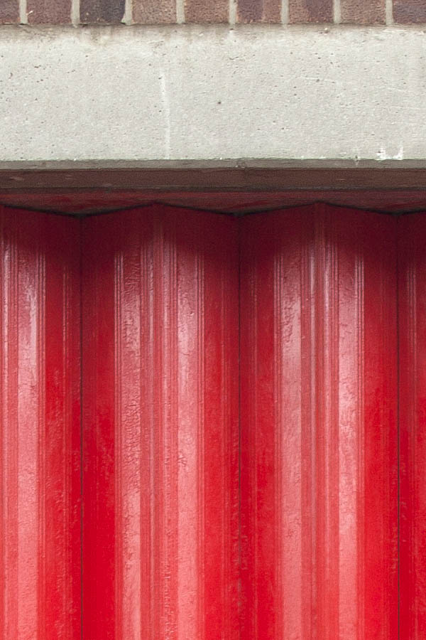 Photo 05685: Large, red folding gate