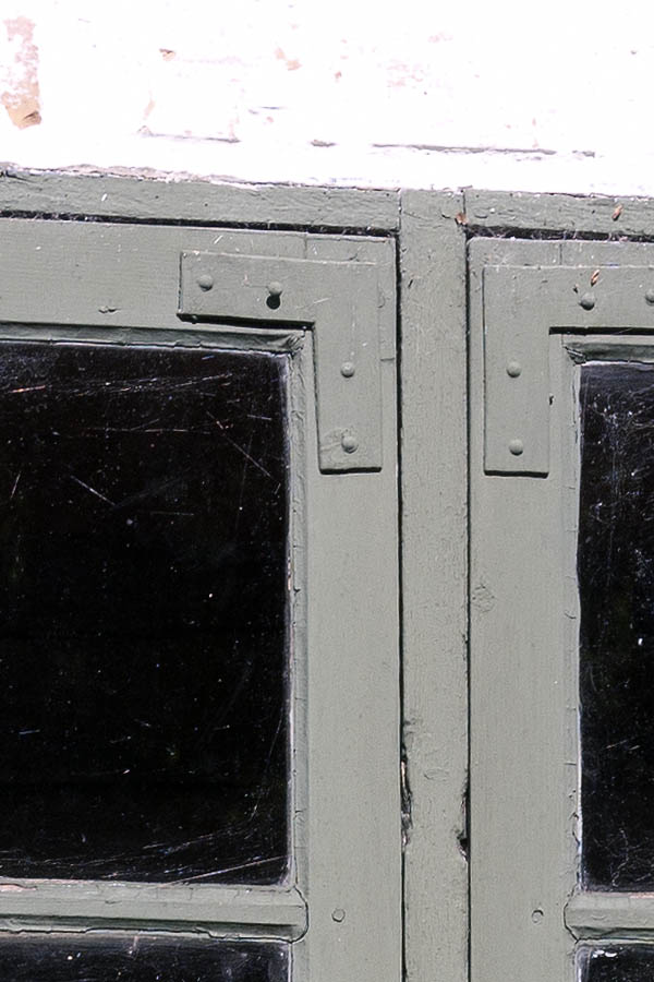 Photo 08583: Teal window with two frames and 12 panes