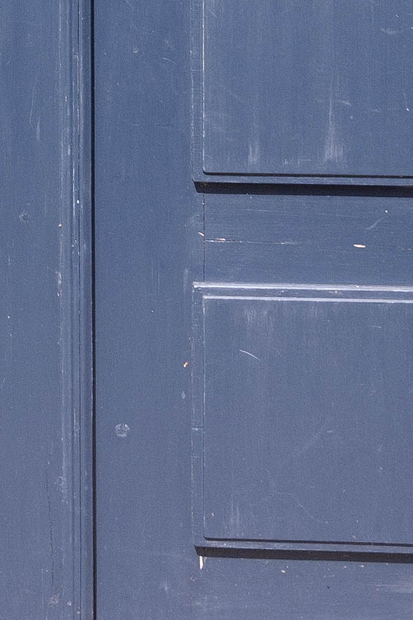 Photo 08744: Panelled, blue double door with top window