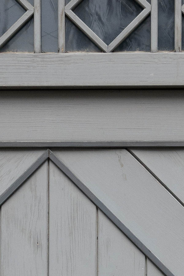 Photo 11833: Panelled, grey door with top window
