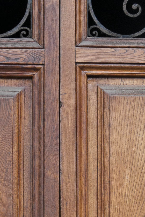 Photo 14965: Panelled, oiled double doors with latticed door lights