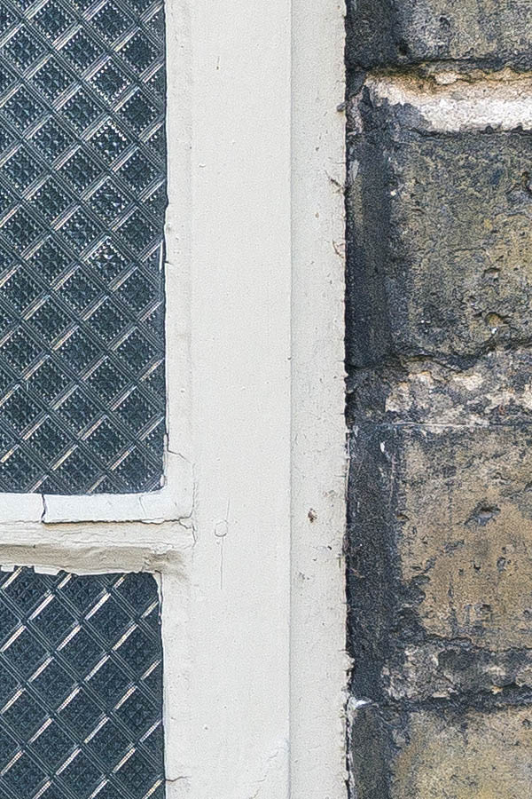Photo 25024: Formed, white window with six panes