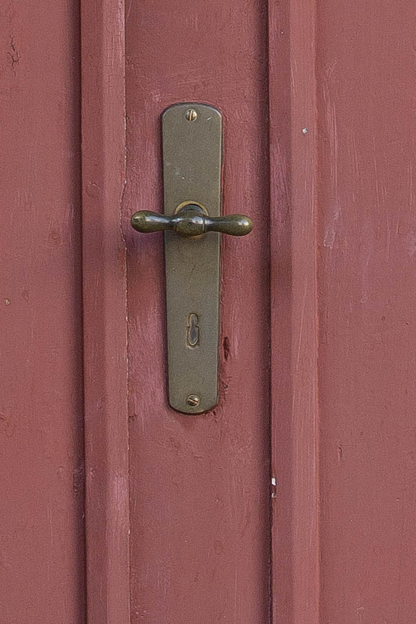 Photo 25305: Panelled, brown double door with top window