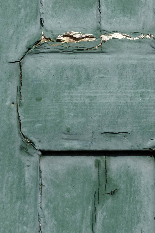 Photo 26765: Decayed, green, panelled double door