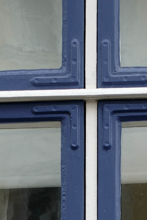 Photo 27021: Blue and white window with four frames