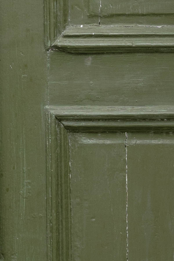 Photo 27239: Green, panelled double door with top window