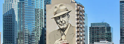 Leonard Cohen Mural Montreal by Thomas1313 - Own work, CC BY-SA 1.0, https://commons.wikimedia.org/w/index.php?curid=67513957