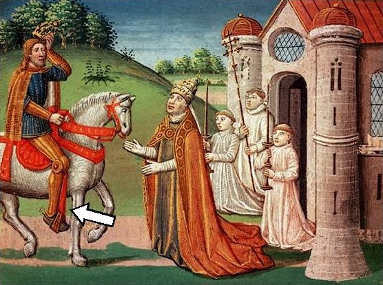 Charlemagne visits Pope Adrian I