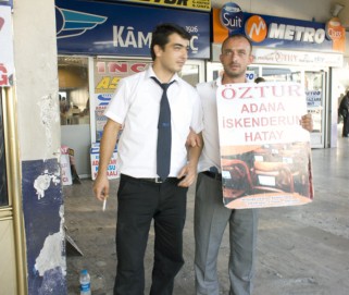 Bus ticket salesmen in Istanbul, Turkey