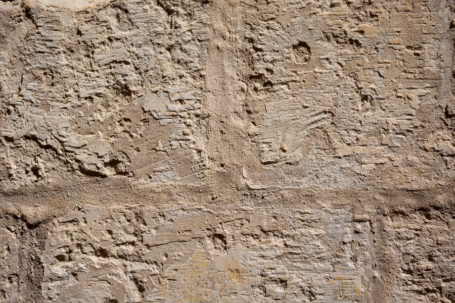 Photo 24162: Worn, plastered, yellow wall