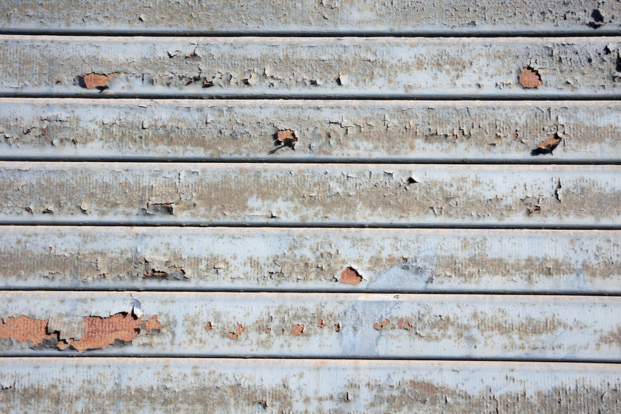 Photo 24434: Decayed, blue security shutter