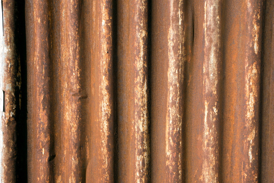 Photo 24438: Wall of rusty, corrugated iron