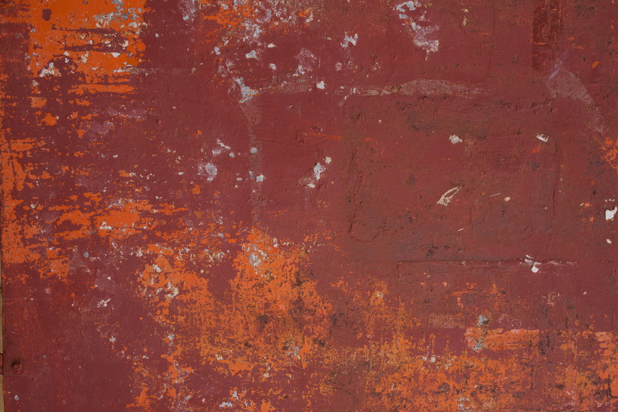 Photo 27457: Worn, red and orange, plastered wall