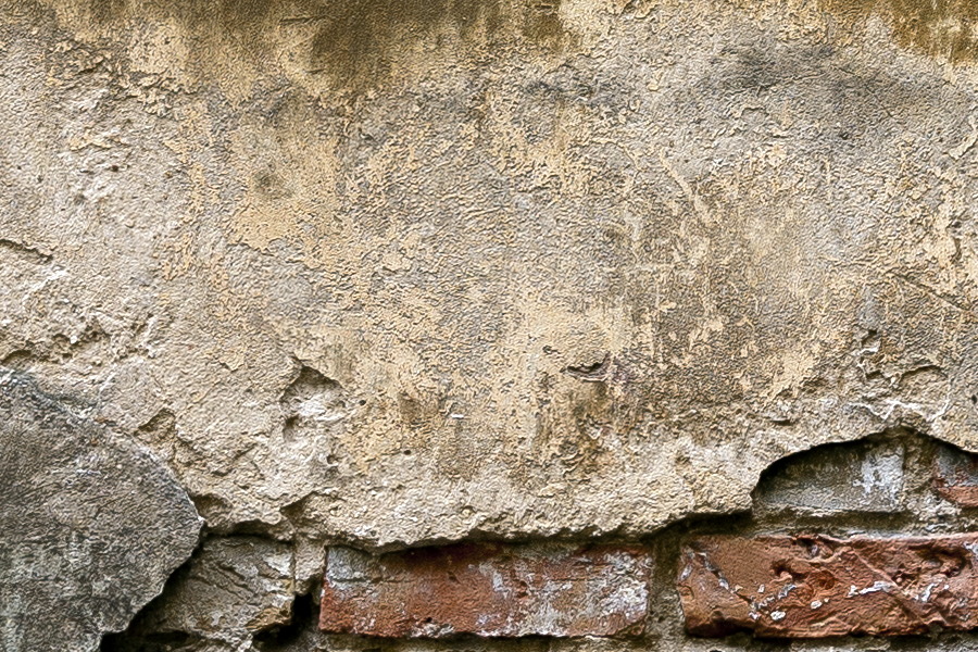 Photo 19201: Decayed, plastered, grey and brown wall