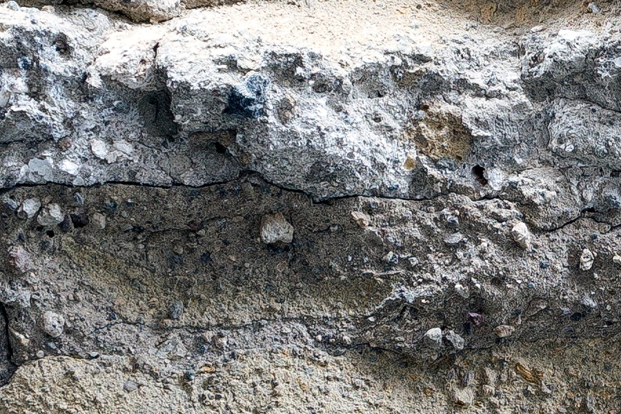 Photo 23930: Decayed brick wall with grey mortar relief