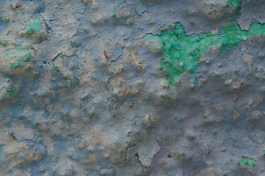 Photo 27448: Plastered wall in light blue, turquoise and violet colours