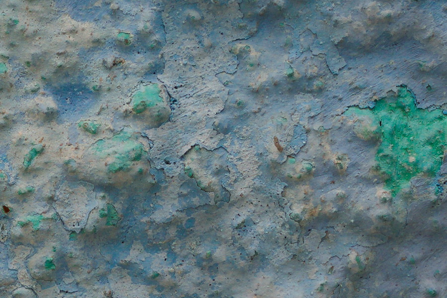 Photo 27449: Plastered wall in light blue, turquoise and violet colours.