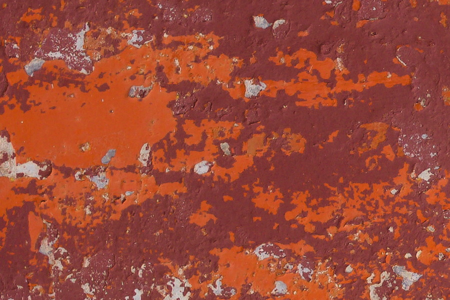 Photo 27457: Worn, red and orange, plastered wall