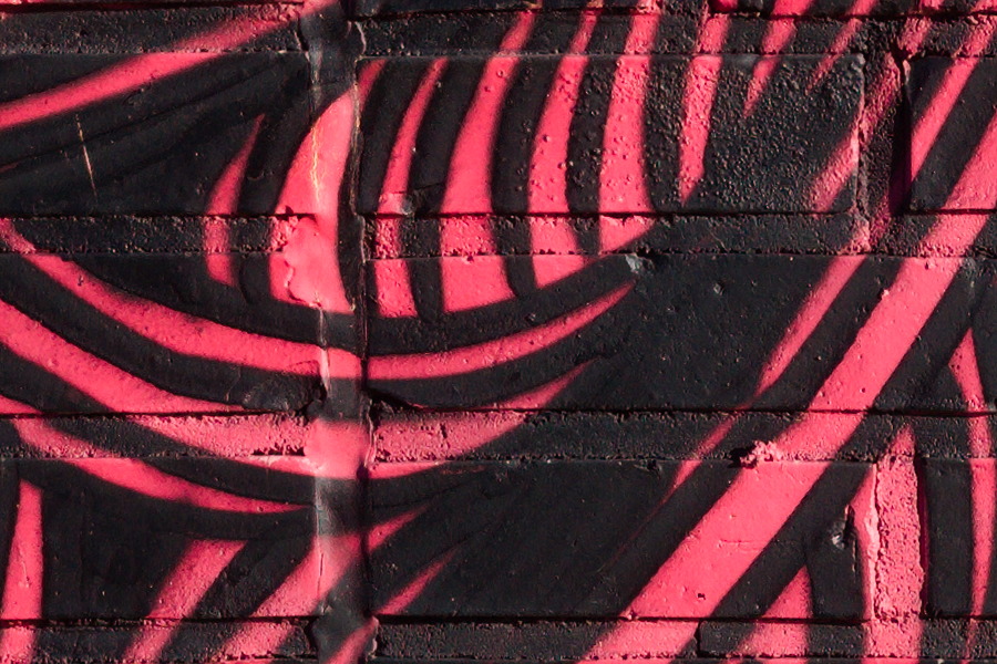 Photo 27482: Brick wall with grafitti: Red and black hair